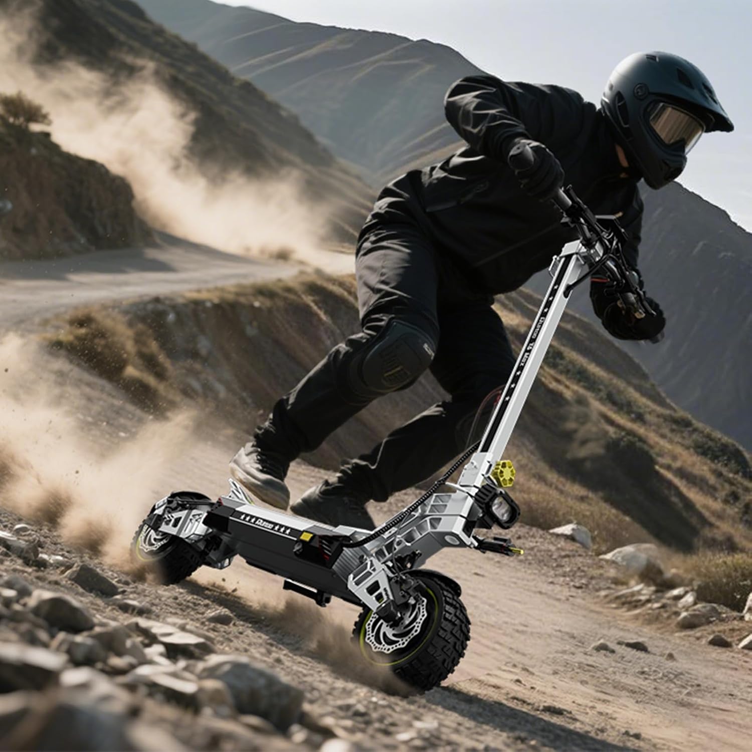 Elektrische step, RT6/T2 Max/ M5 Pro/T2 Master/T3 Max, motor 800 W/1000 W/1200 W/2400 W/3000 W, bereik 55/65/75/85 km, all-terrain banden, 3 snelheidsmodi, intelligent display