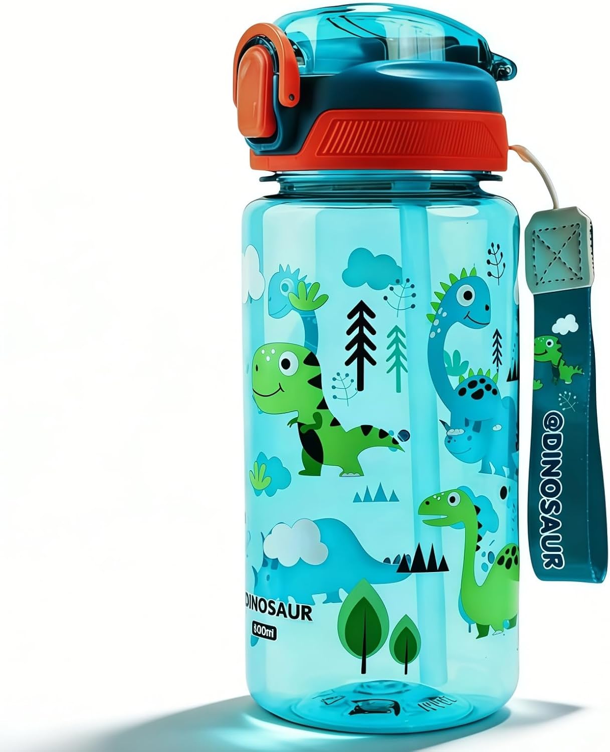 Children's Water Bottle, 600 ml, Sturdy and Shatterproof, Leak-Proof with Straw, BPA-Free, Beautiful Water Bottle for Girls and Boys Suitable for School Travel, Portable