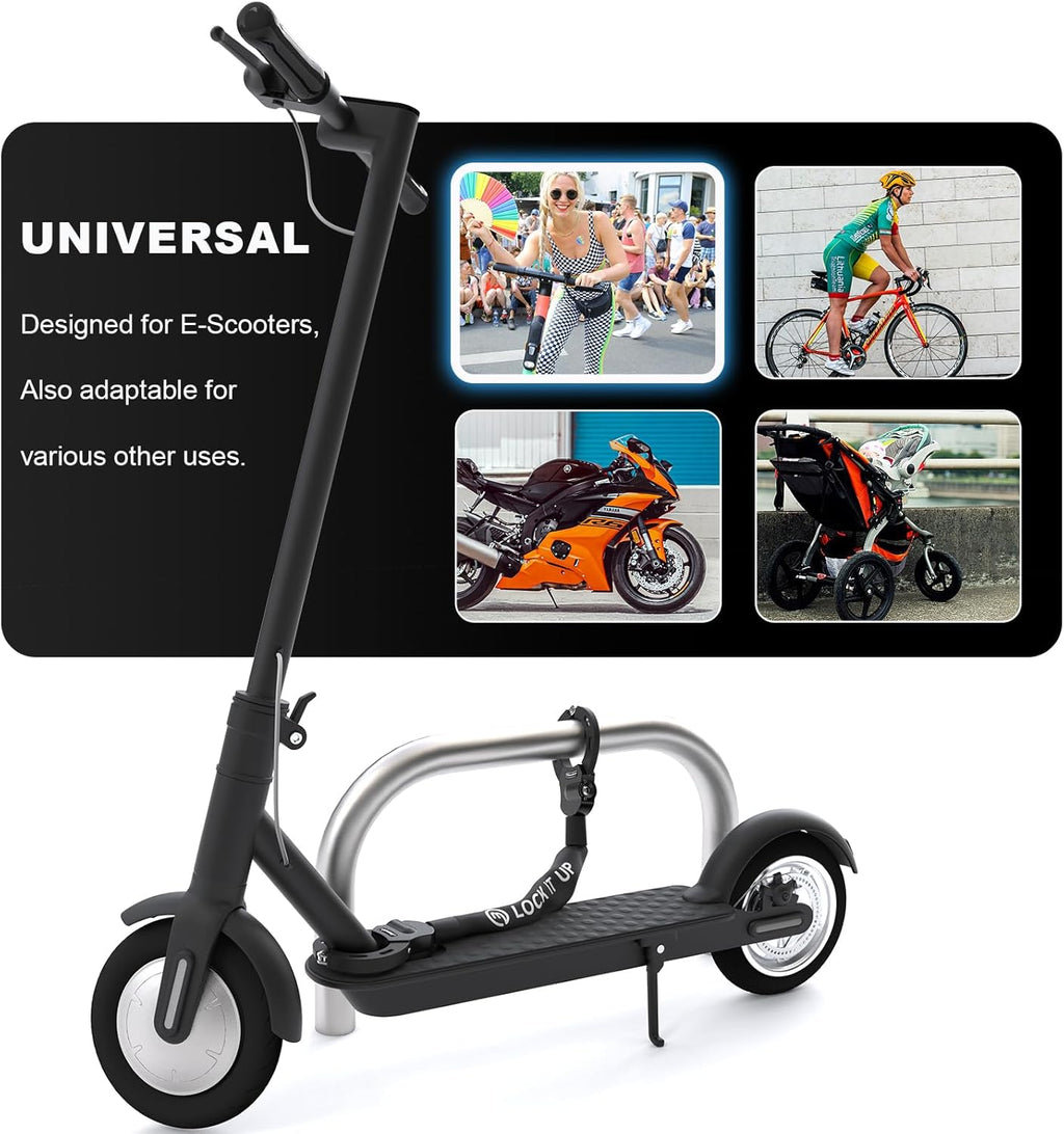 Antivol Trotinette Electrique | Antivol Velo, Chaînes Antivol pour Vélo, Scooter, Motos, Vélo Electrique, Tondeuses et autres Equipements, Acier solide + Silicone
