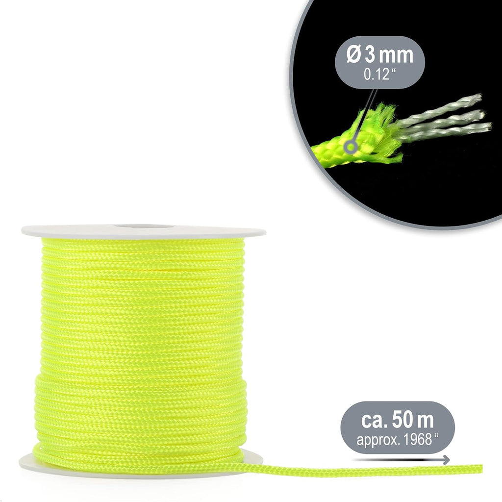 COM-FOUR® Paracord touw Ø 4 mm, 25 m - 7-voudig touw voor boten, camping, outdoor - nylon touw met een draagvermogen van 250 kg - tenttouw, scheerlijn, universeel touw