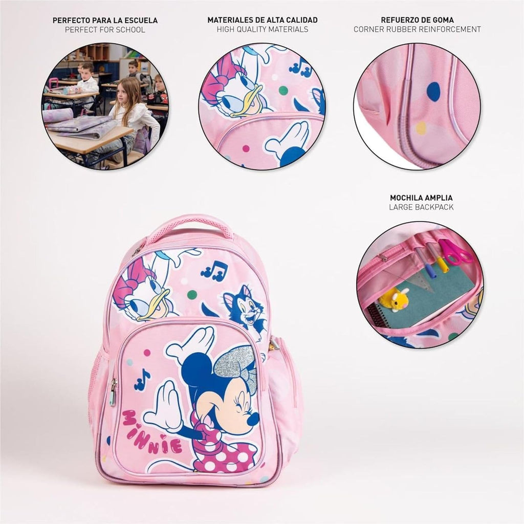 Originele Disney Frozen Elsa, Anna en Olaf rugzak met design en winterfiguren, grote Frozen rugzak voor kleuterschool, basisschool en meisjes, licht en duurzaam