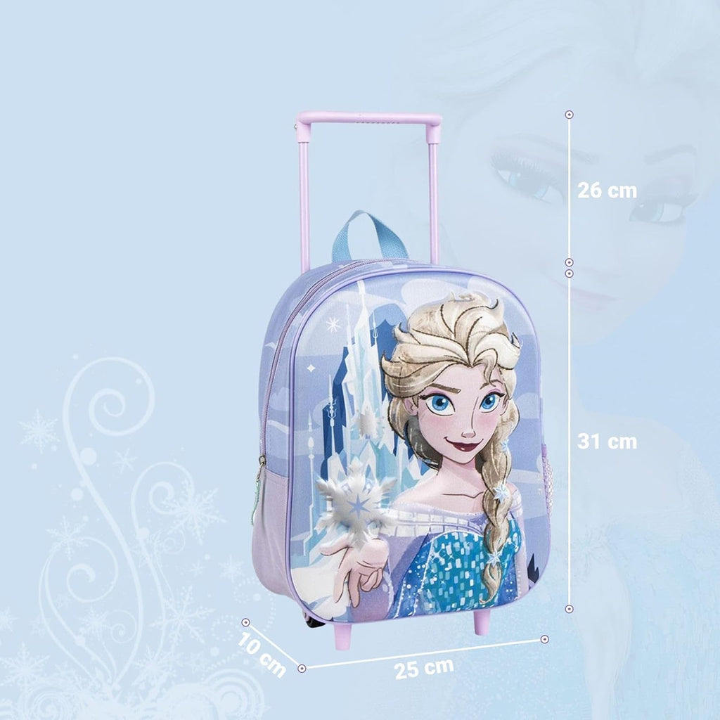 Originele Disney Frozen Elsa, Anna en Olaf rugzak met design en winterfiguren, grote Frozen rugzak voor kleuterschool, basisschool en meisjes, licht en duurzaam