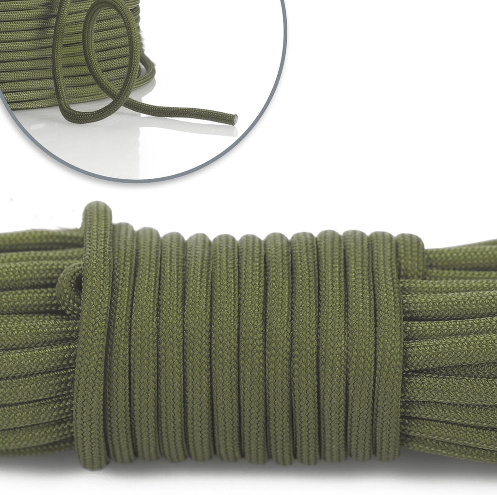 COM-FOUR® Paracord touw Ø 4 mm, 25 m - 7-voudig touw voor boten, camping, outdoor - nylon touw met een draagvermogen van 250 kg - tenttouw, scheerlijn, universeel touw