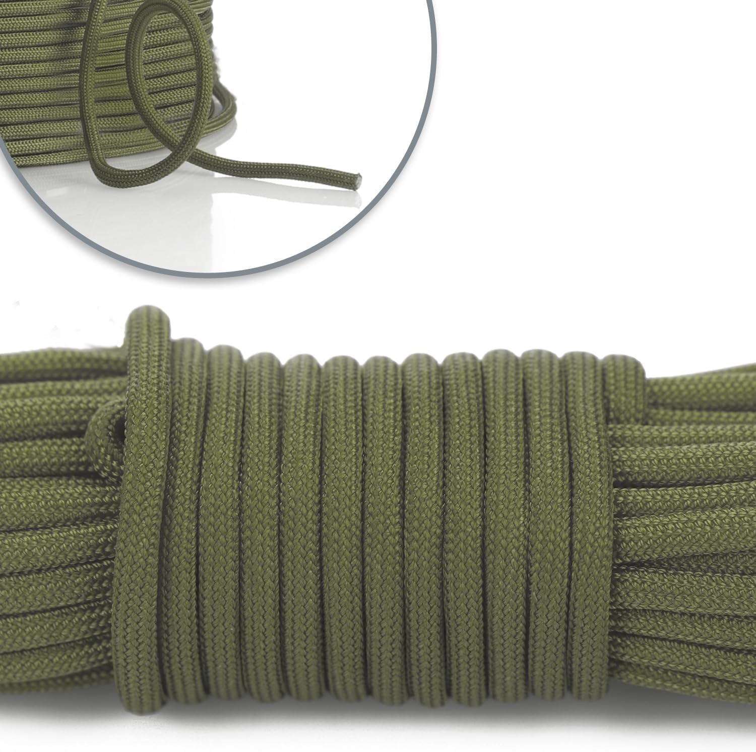COM-FOUR® Paracord touw Ø 4 mm, 25 m - 7-voudig touw voor boten, camping, outdoor - nylon touw met een draagvermogen van 250 kg - tenttouw, scheerlijn, universeel touw