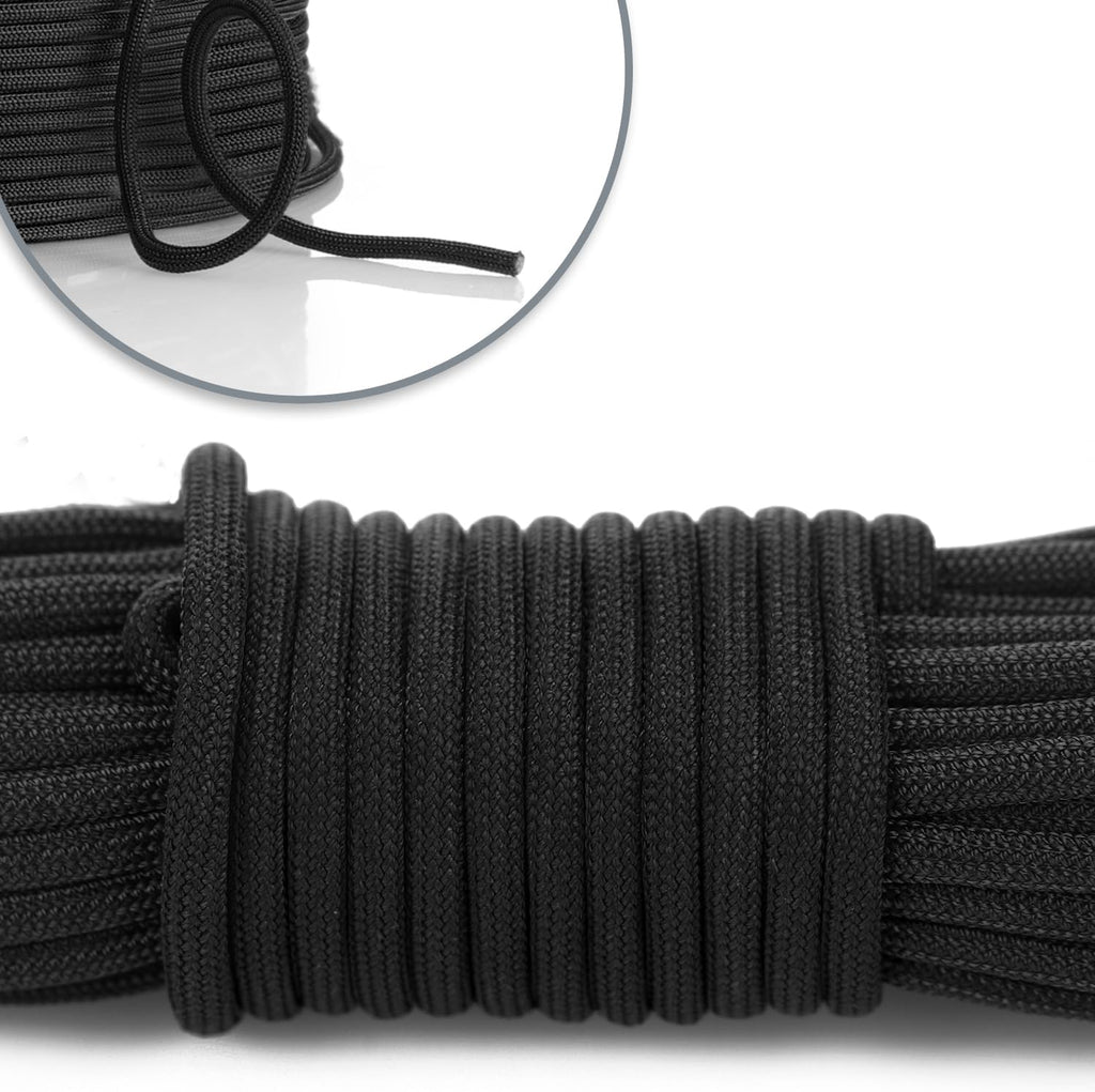 COM-FOUR® Paracord touw Ø 4 mm, 25 m - 7-voudig touw voor boten, camping, outdoor - nylon touw met een draagvermogen van 250 kg - tenttouw, scheerlijn, universeel touw