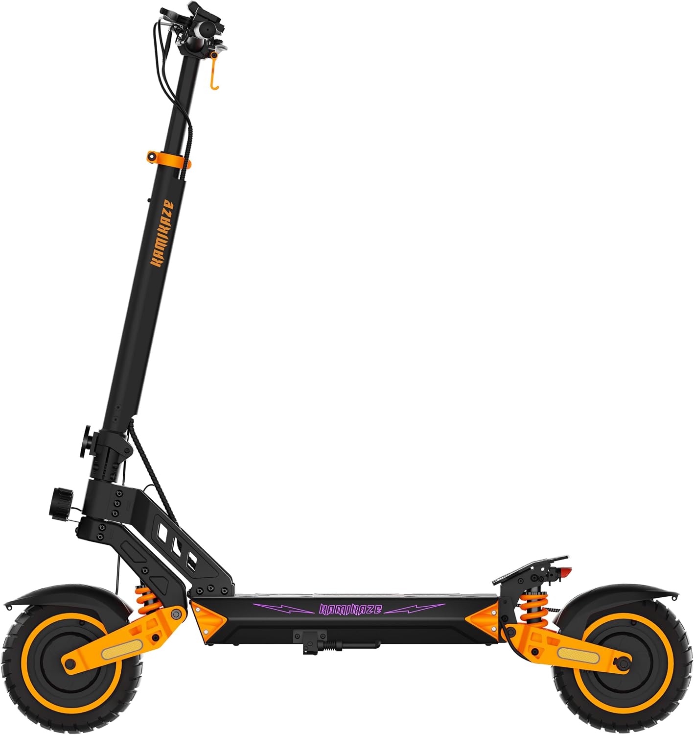 Kamikaze K1 Max Elektrische skateboard, dubbele motor, 2 x 1000 W, 52 V 20 Ah accu, bereik tot 80 km, snelheid 20 km/u, grote wielen, dubbele schijfrem, vering, IPX5