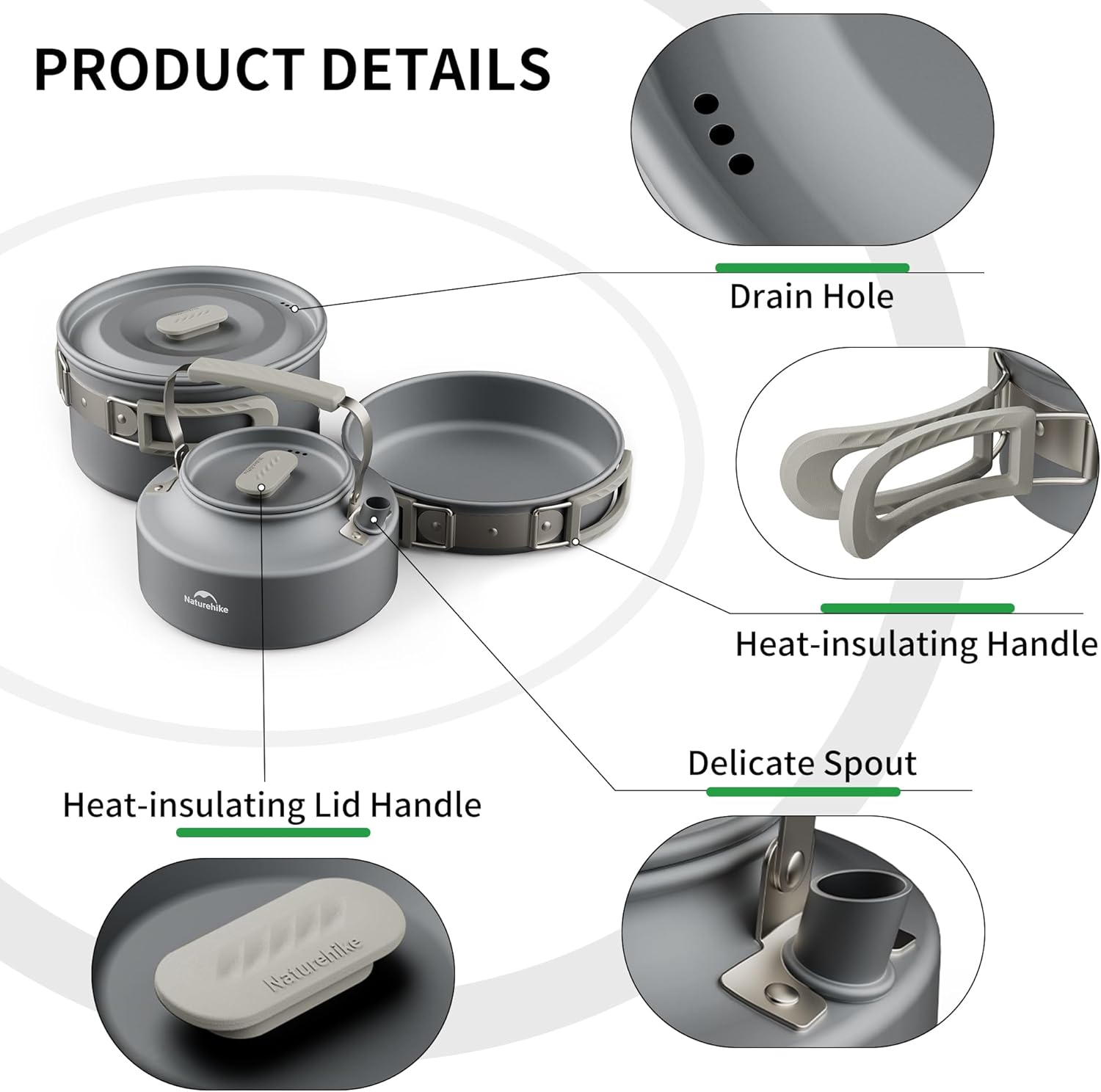 Naturehike 2-4 & 4-7 personen campingkookgerei set voor rugzakuitrusting – draagbare campingkoker en rugzakfornuis compatibel – campingaccessoires