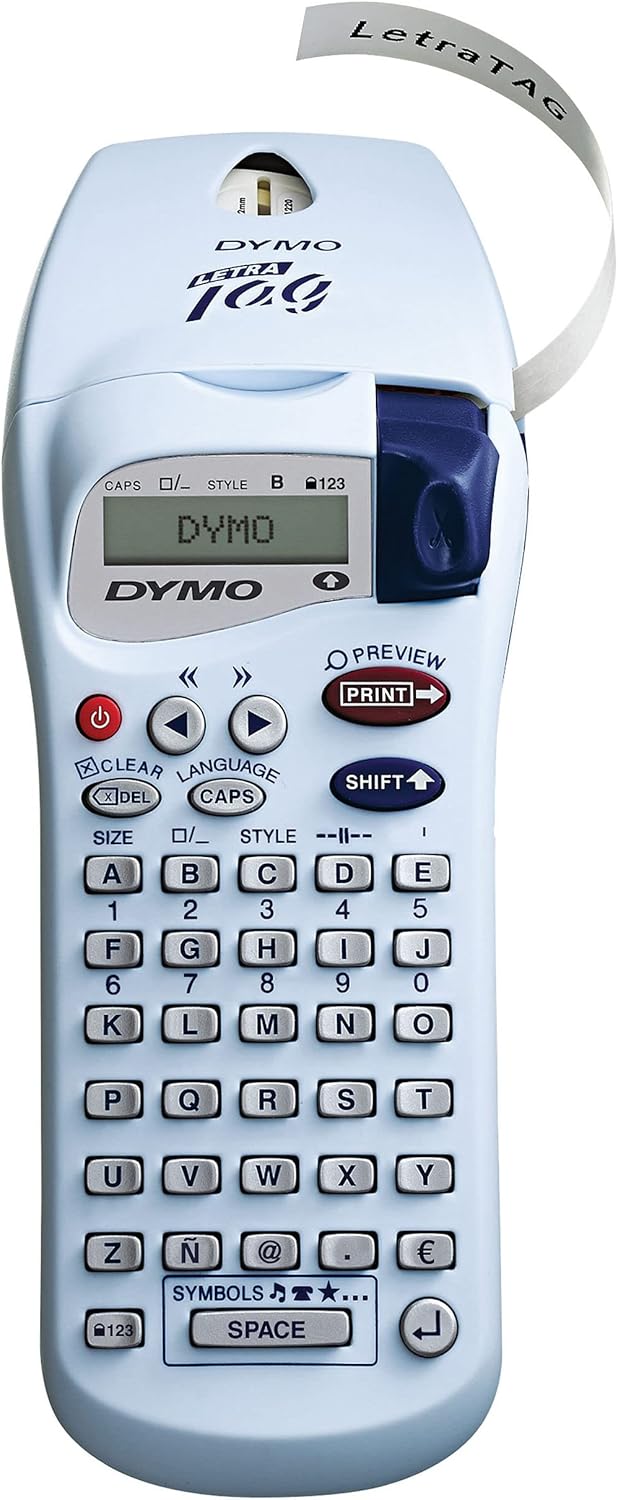 DYMO LetraTag 200B Bluetooth-labelprinter, compacte labelprinter, maakt verbinding met iOS en Android met draadloze Bluetooth-technologie, bevat 3 labelbanden