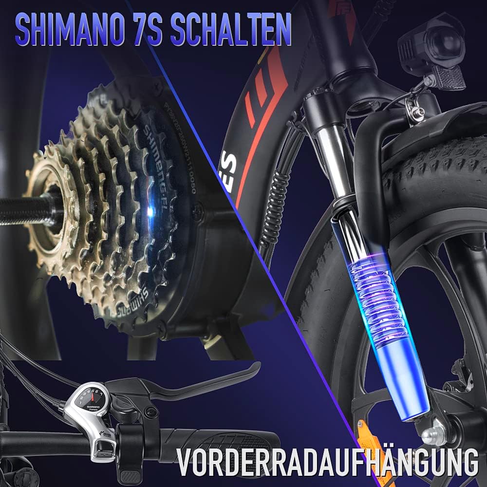Fafrees F20 Elektrische vouwfiets 36 V 16 Ah accu 20 x 3,0 inch elektrische fiets bereik tot 60-130 km, 250 W Fatbike, Pedelec 25 km/u, opvouwbare elektrische fiets voor dames en heren