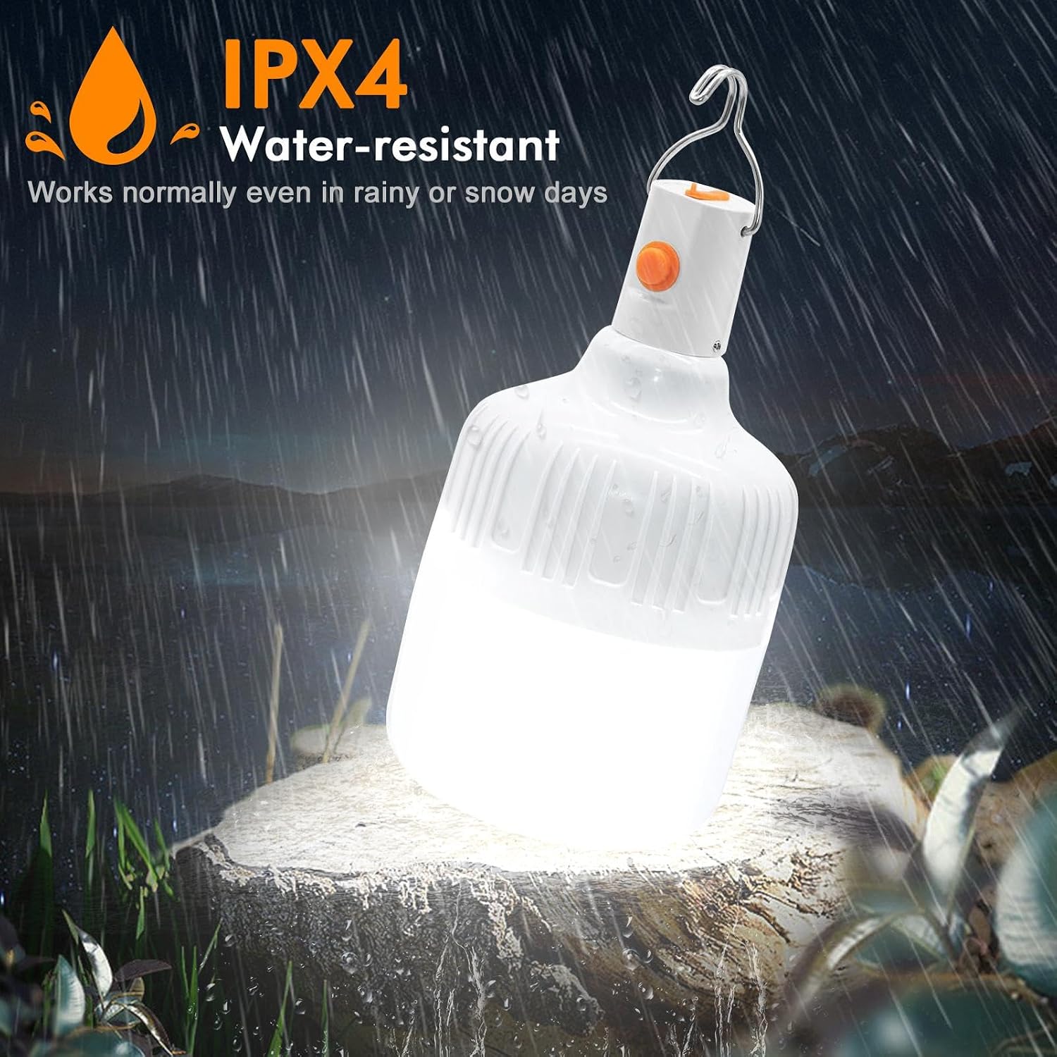 Ledeak 2 stuks led-lantaarn, camping, USB, oplaadbaar, krachtig, 500 lumen, 3 modi, helderheid, draagbaar, waterdicht, voor tent, vissen, wandelen, tuin, noodgevallen