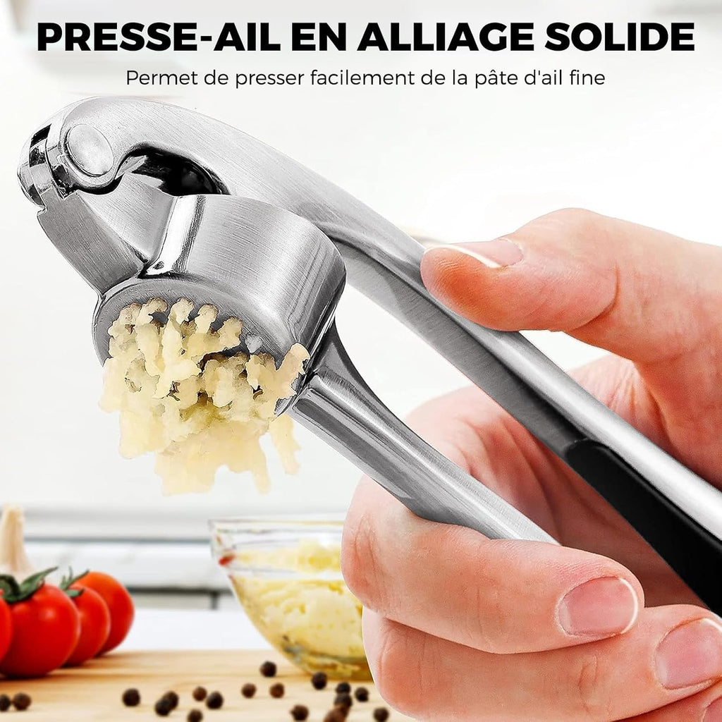 Presse-Ail Professionnel Inox KOOSREEL – Alliage de Zinc, Lave-Vaisselle, Argenté