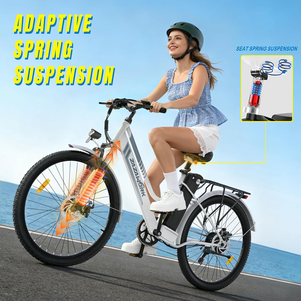 Vélo électrique pour homme et femme 26 pouces, E-Bike City avec moteur 250 W et batterie 36 V 20 Ah, autonomie 120 km, changement 7 vitesses, freins à disque, vélo électrique économique