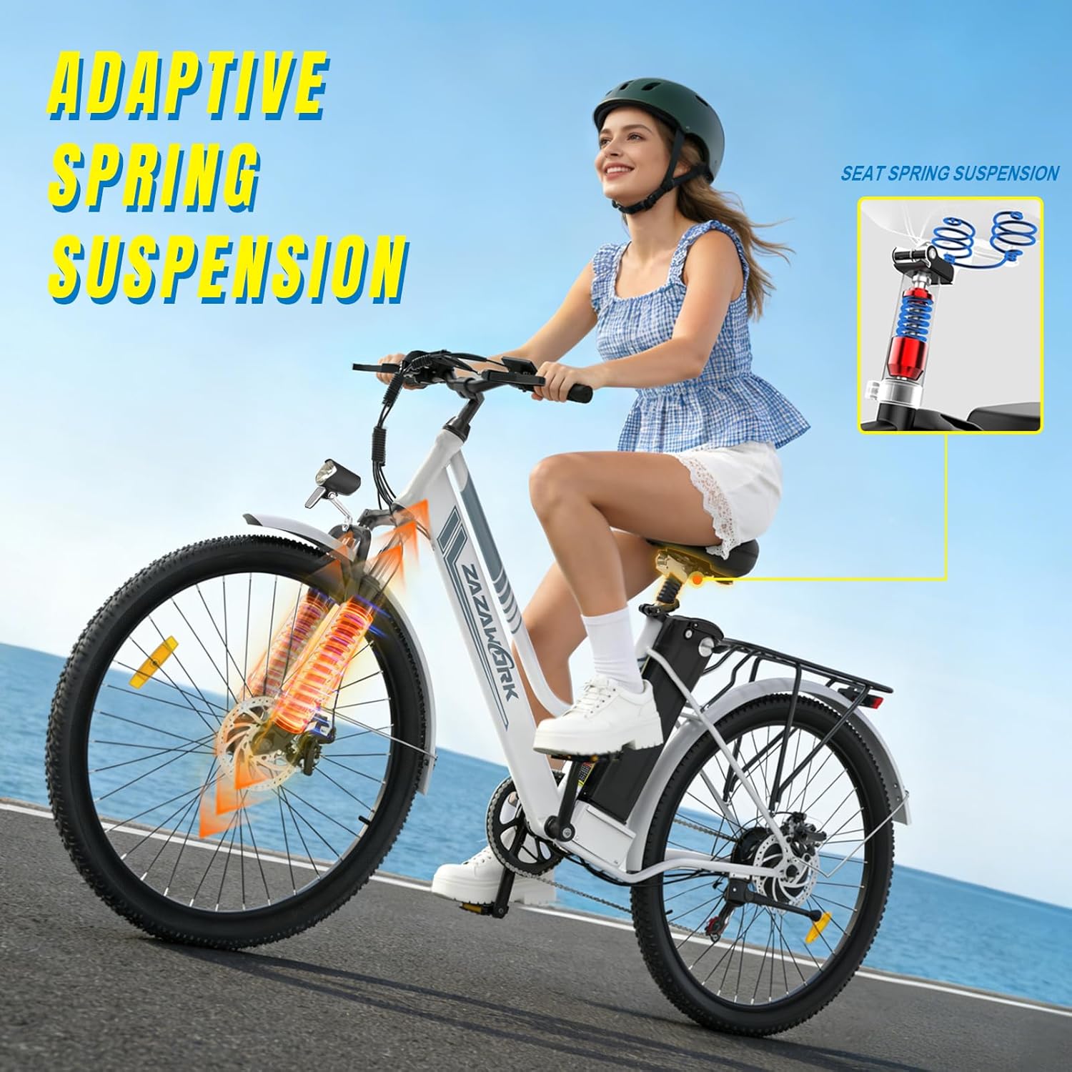Vélo électrique pour homme et femme 26 pouces, E-Bike City avec moteur 250 W et batterie 36 V 20 Ah, autonomie 120 km, changement 7 vitesses, freins à disque, vélo électrique économique