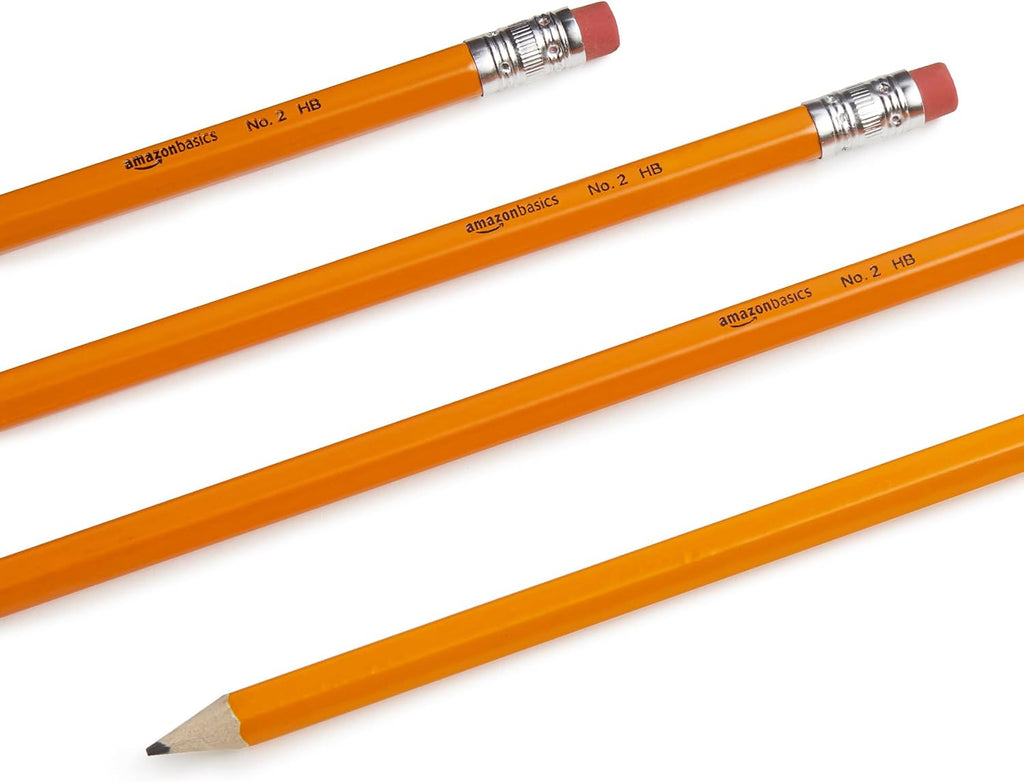 Amazon Basics PHB-30 voorgeslepen HB houten potloden, oranje