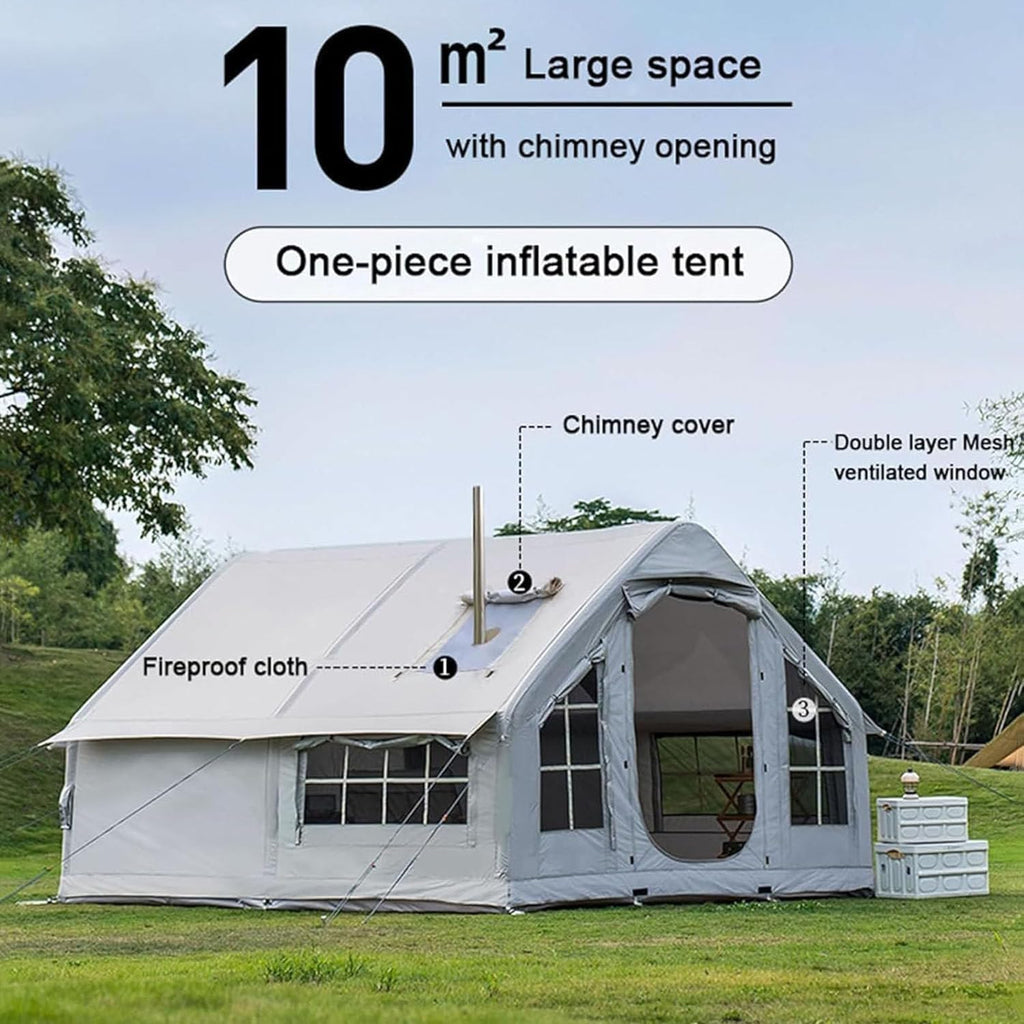 Opblaasbare tent, snelle installatie met pomp, ruim voor familiecamping, buitenschuur voor alle seizoenen