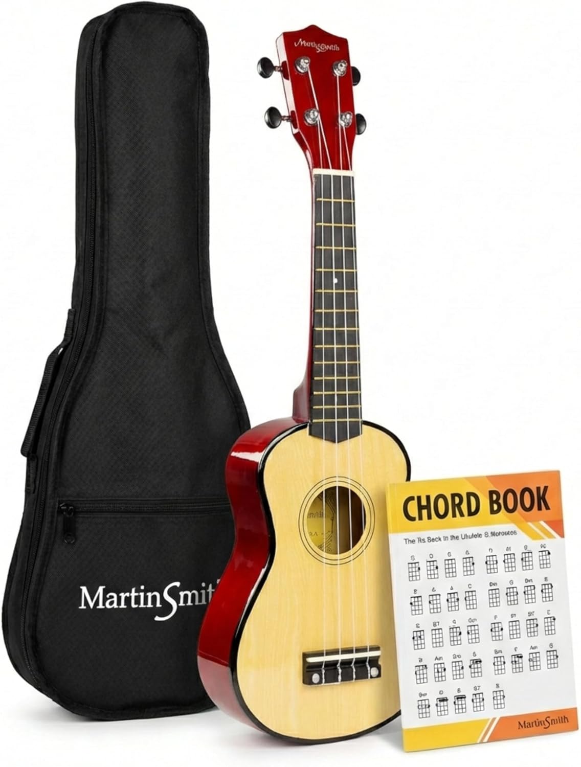 Martin Smith UK-212-PNK-A Ukelele Met Ukelele Tas Roze Design