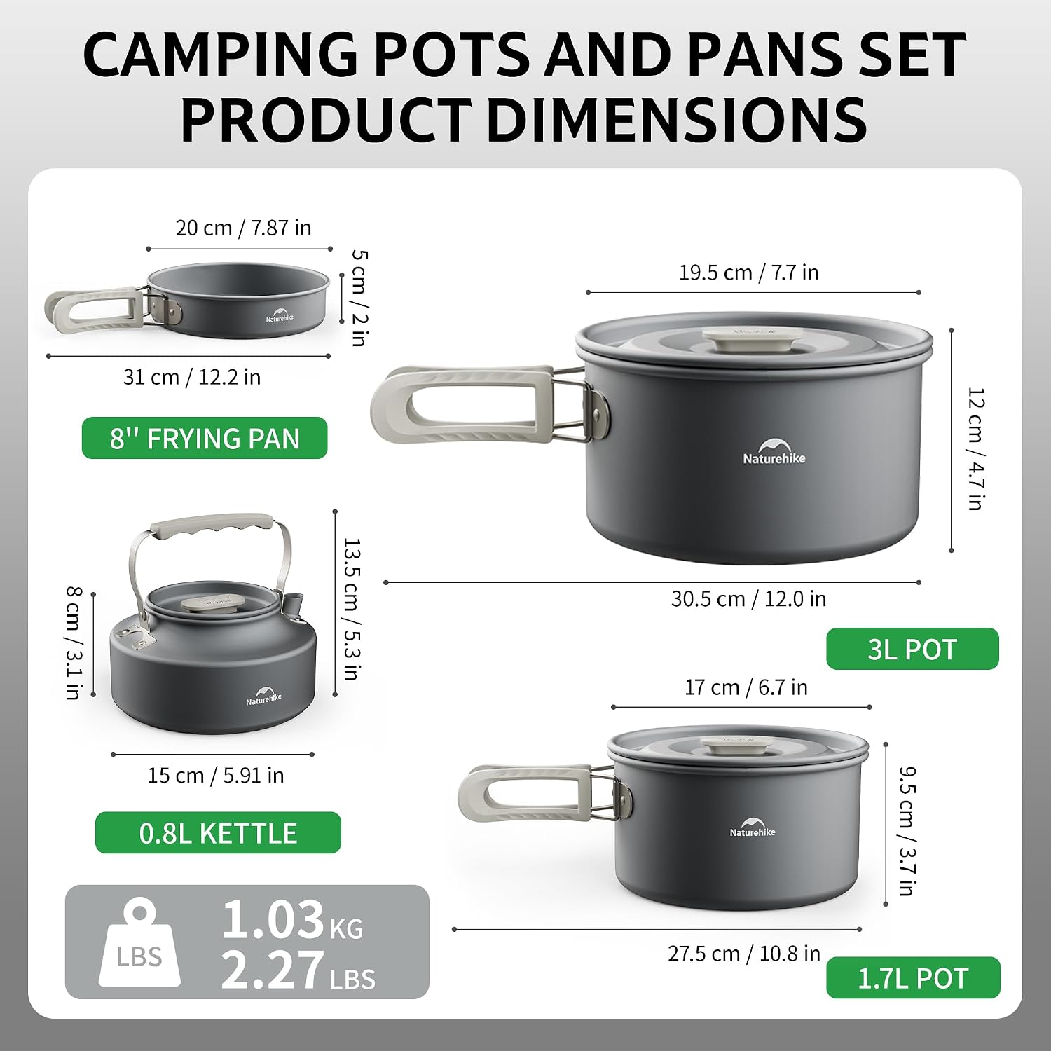 Naturehike 2-4 & 4-7 personen campingkookgerei set voor rugzakuitrusting – draagbare campingkoker en rugzakfornuis compatibel – campingaccessoires
