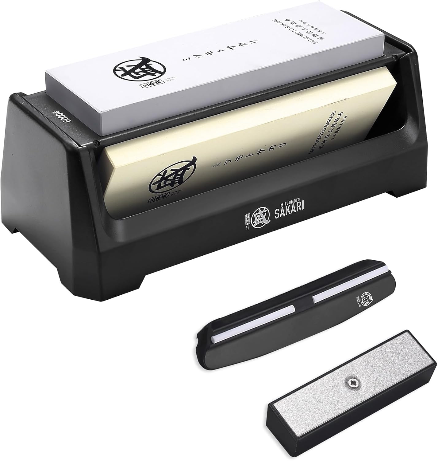 Pierre à Aiguiser MITSUMOTO SAKARI 1000/3000 Grit – Double Face, Socle Antidérapant
