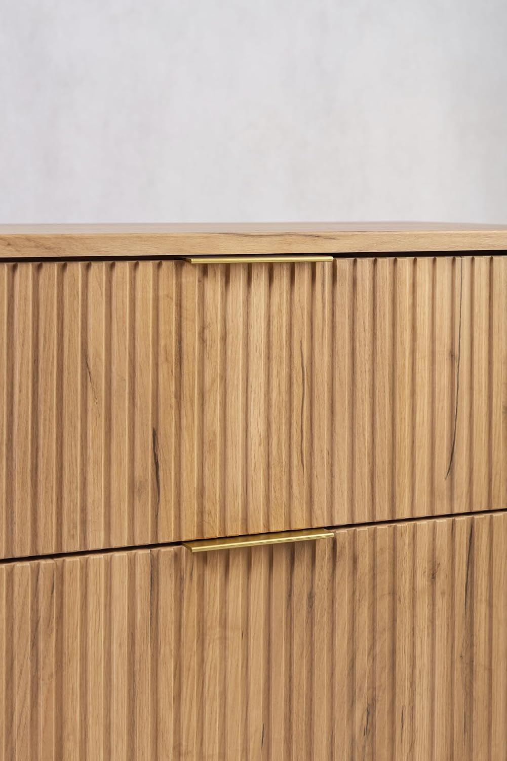 Meuble-lavabo en chêne massif — Poignée dorée | 120 x 51,7 x 41,5 cm