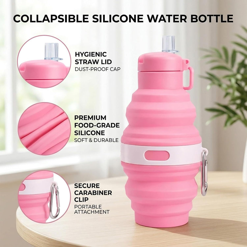 Gourde Pliable | Gourde Camping Étanche et avec Paille,Bouteille D'Eau Portable | Pour La Pêche La Randonnée Le Camping Le Cyclisme Trajets Quotidiens Course À