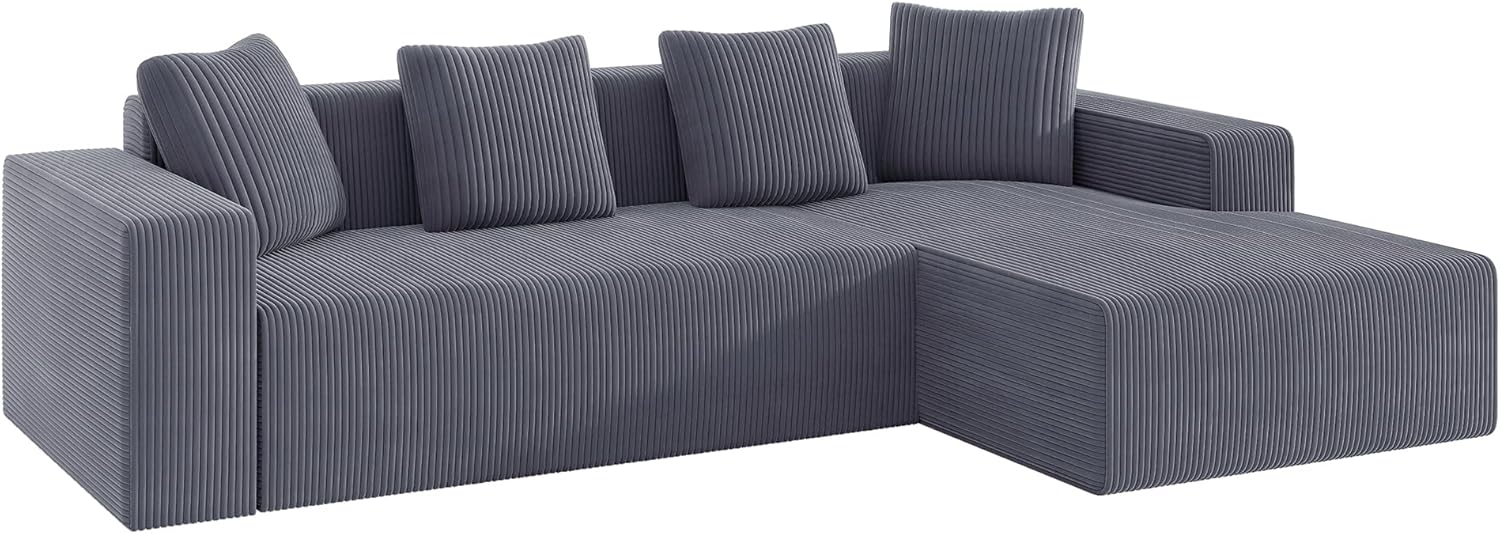 Canapé d'Angle Modulable 3 Places – Mémoire de Forme, Housse Lavable, Sans Montage | Blanc