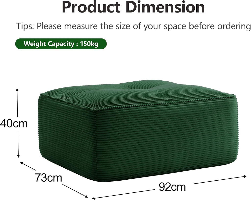 Canapé Modulable Cloud en Velours Côtelé – Assise Profonde, Convertible, Sans Montage