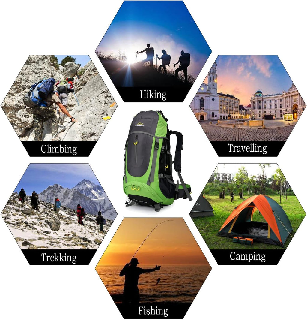 70 l rugzak, trekking, kamperen, reizen, wandelen, groot, voor heren en dames