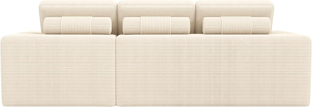 Canapé d'Angle Modulable 3 Places – Mémoire de Forme, Housse Lavable, Sans Montage | Blanc