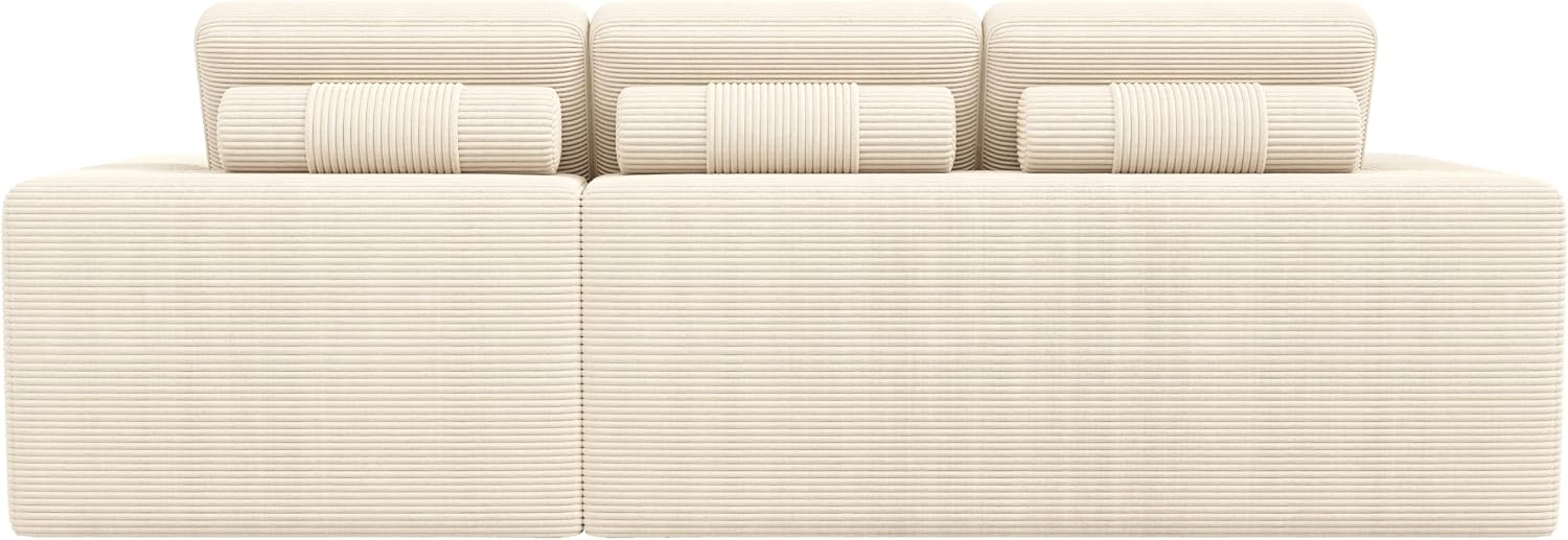 Canapé d'Angle Modulable 3 Places – Mémoire de Forme, Housse Lavable, Sans Montage | Blanc