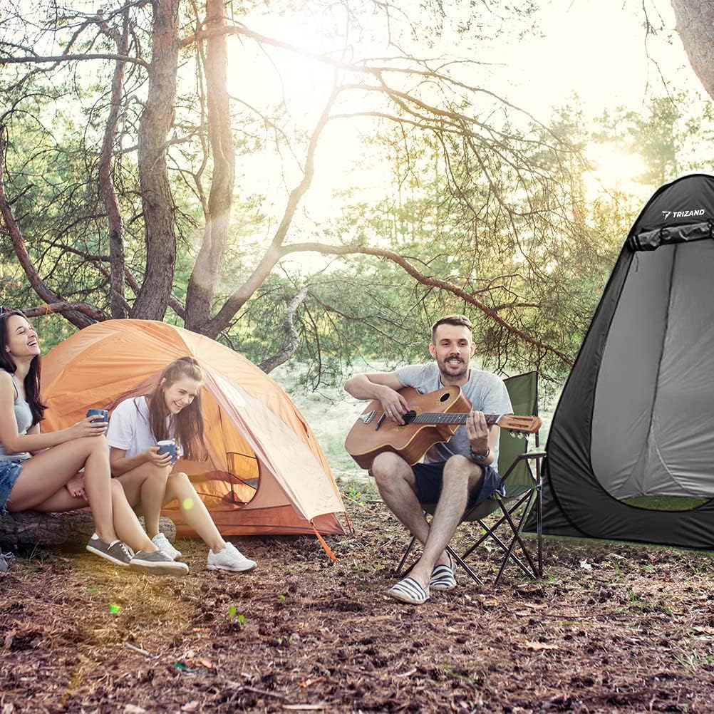 TRIZAND 23492 Strandtent, mobiel, voor douche, toilet, met draagtas, waterdicht, ondoorzichtig, pop-up voor buiten