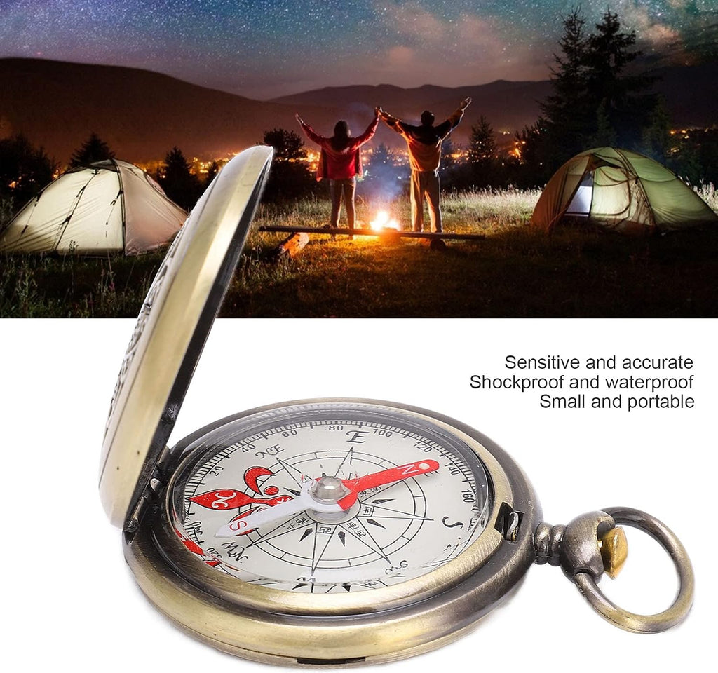 Wandelkompas, duurzame schokbestendige en waterdichte koperen holle camping survivalgereedschap voor outdoor-navigatie