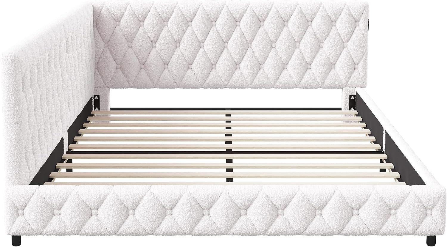 Canapé-Lit Convertible LKPOMI 2 Places — Velours Beige, Lit 180x200 cm