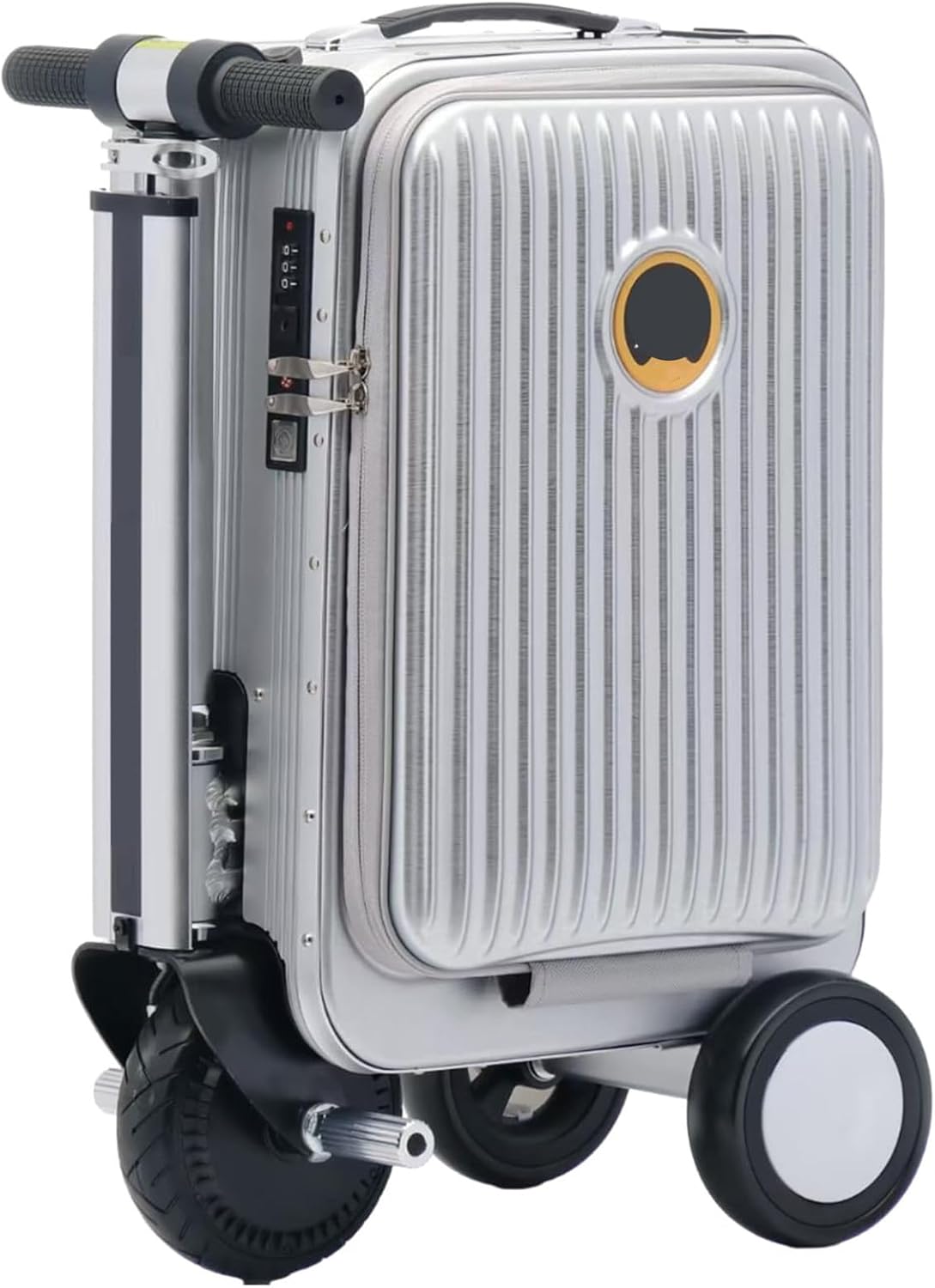 Valise électrique avec chargement USB argentée