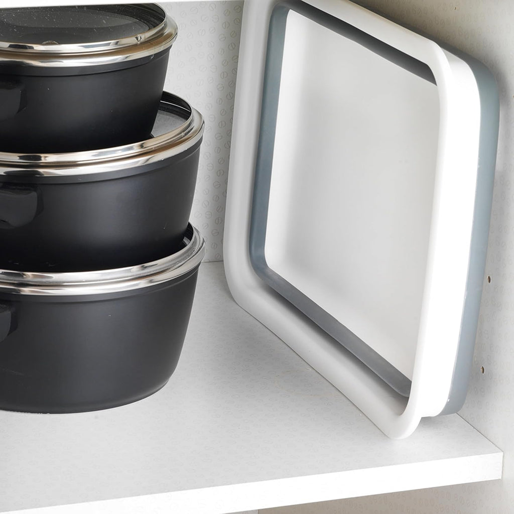 Beldray LA030191GRY Opvouwbare kom – intrekbare kom van kunststof, afwasbak, draagbaar, groenten wassen, servies, rechthoekige kom voor huishouden en keuken, camping, caravans
