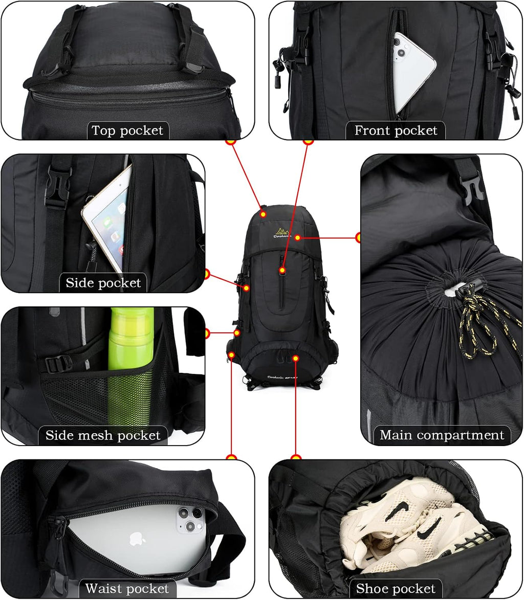 70 l rugzak, trekking, kamperen, reizen, wandelen, groot, voor heren en dames