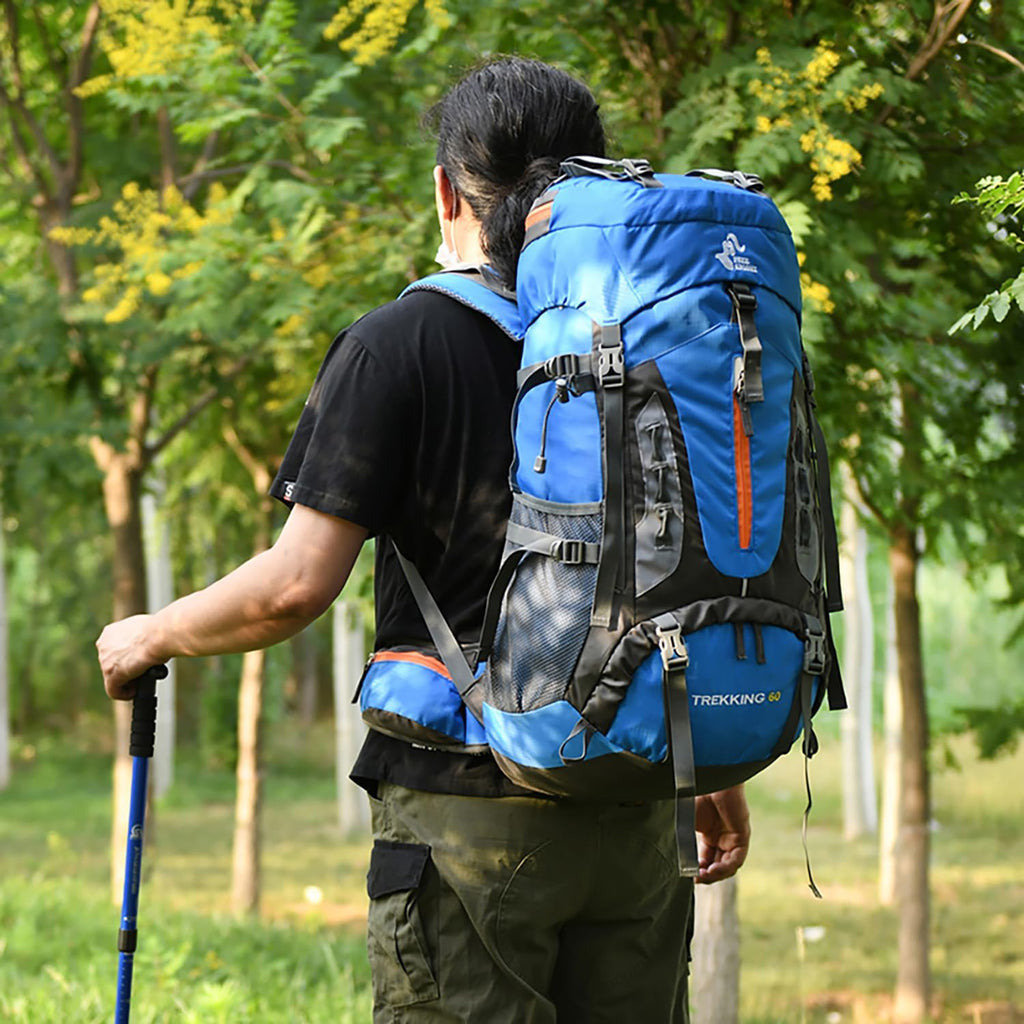 Bseash Waterdichte lichtgewicht wandelrugzak met regenhoes, outdoor sport reisrugzak voor klimmen kamperen toerisme, 60 liter, Militair Groen