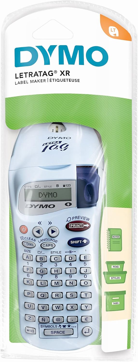 DYMO LetraTag 200B Bluetooth-labelprinter, compacte labelprinter, maakt verbinding met iOS en Android met draadloze Bluetooth-technologie, bevat 3 labelbanden