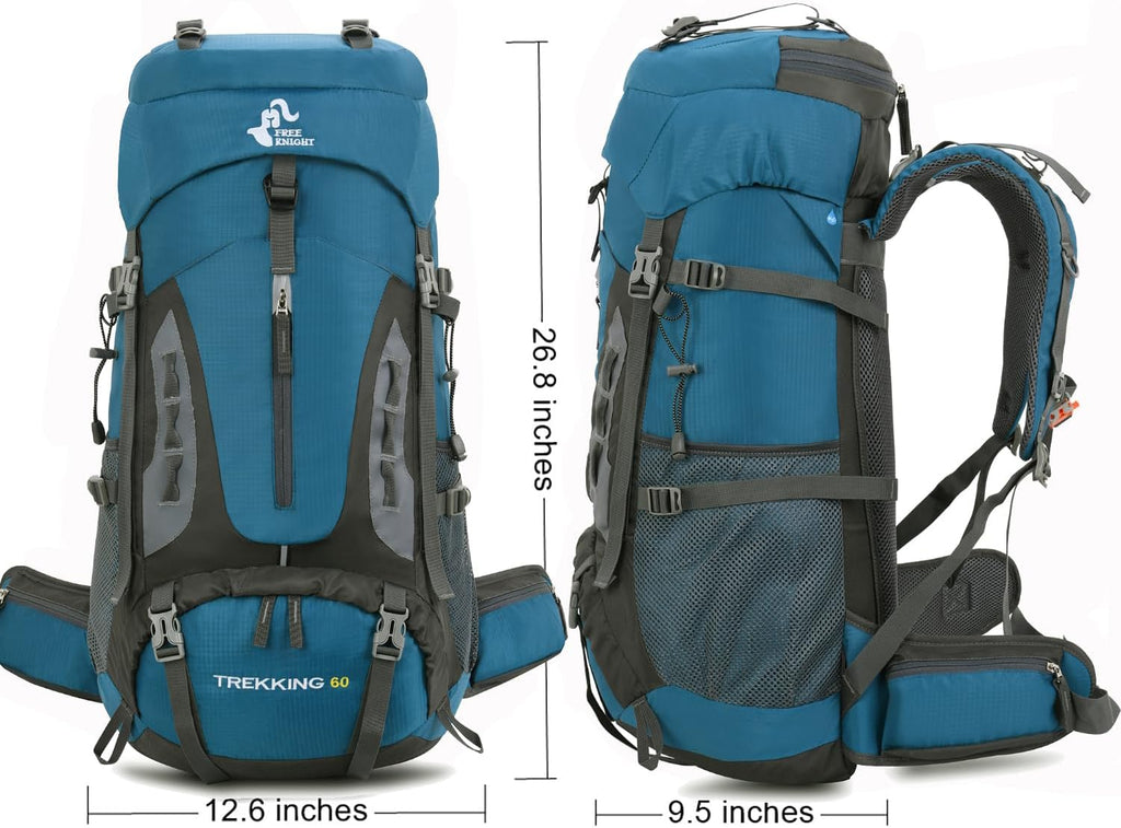 Bseash Waterdichte lichtgewicht wandelrugzak met regenhoes, outdoor sport reisrugzak voor klimmen kamperen toerisme, 60 liter, Militair Groen