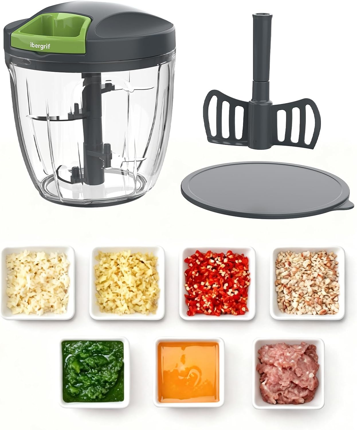Hachoir Manuel Ibergrif — Multifonction, Sans BPA, 400 ml