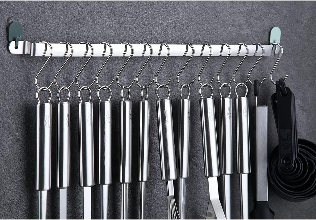 Set 38 Pièces Ustensiles de Cuisine Berglander – Inox, Support & Crochets Inclus, Lave-Vaisselle