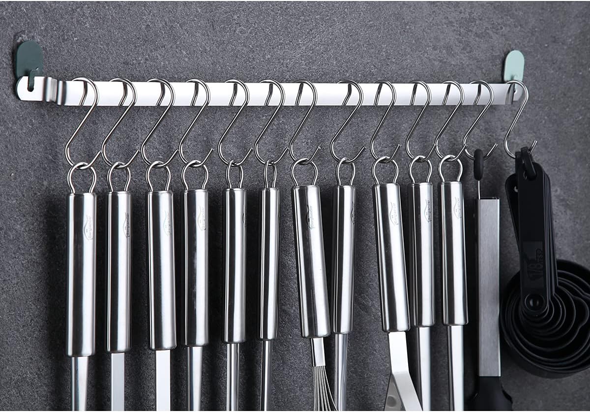 Set 38 Pièces Ustensiles de Cuisine Berglander – Inox, Support & Crochets Inclus, Lave-Vaisselle