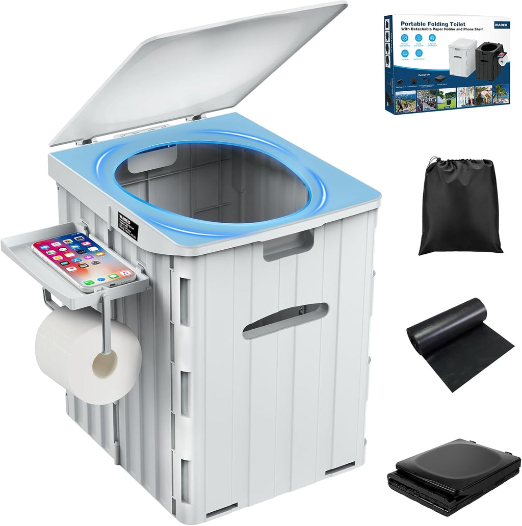 Draagbaar Campingtoilet, voor mannen en vrouwen, hygiënische pot voor de auto, opvouwbaar autotoilet voor volwassenen, voor kamperen, wandelen of uitstapjes