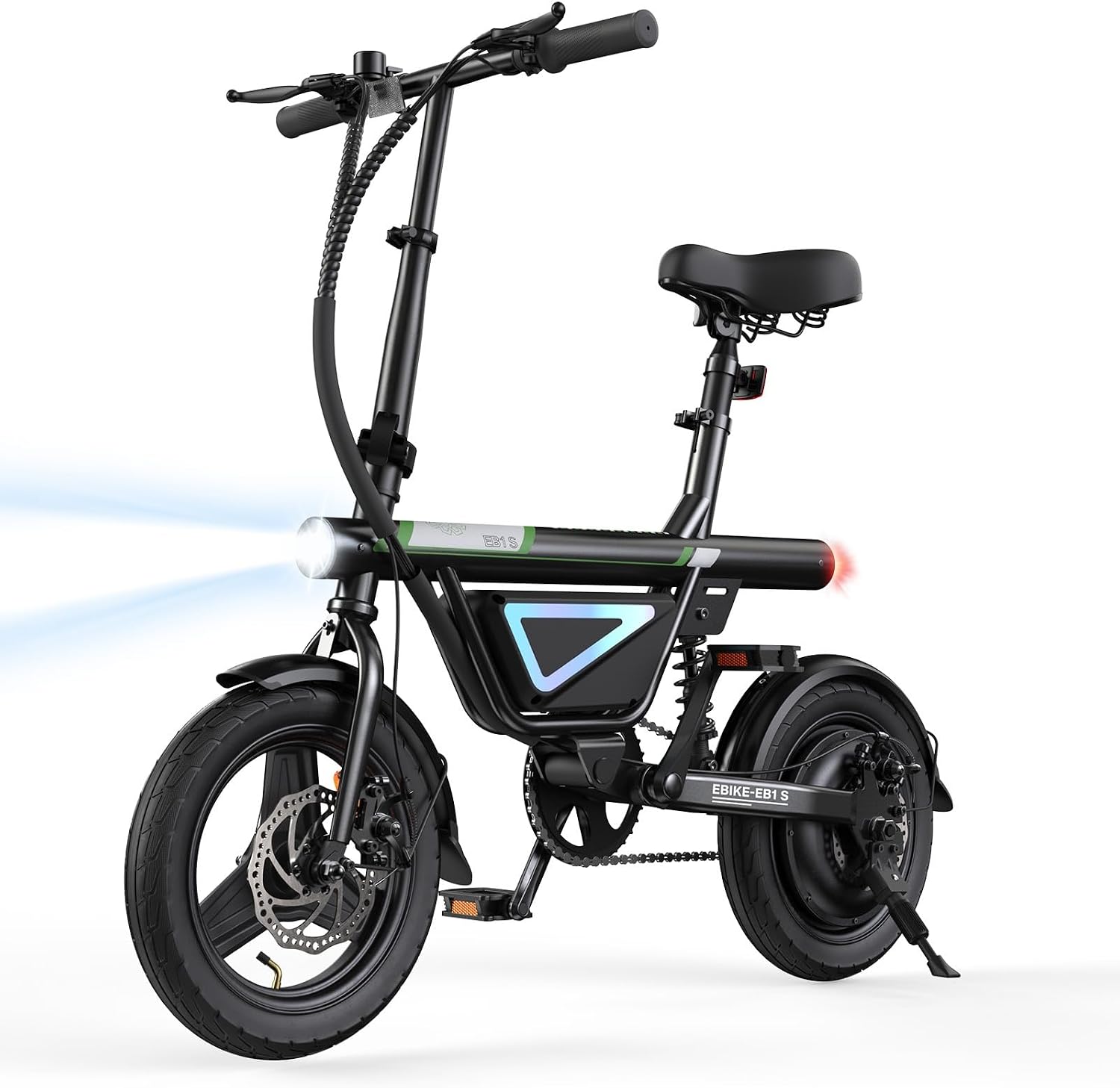 iScooter 14 Inch Folding Electric Bike 432Wh Battery 30-50KM Range 250W Motor Electric Bike for Adults and Teenagers 120kg Load and One App Three Adjustable Speeds 10/15