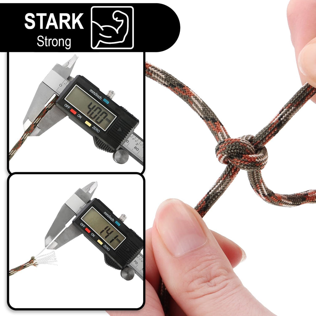 COM-FOUR® Paracord touw Ø 4 mm, 25 m - 7-voudig touw voor boten, camping, outdoor - nylon touw met een draagvermogen van 250 kg - tenttouw, scheerlijn, universeel touw
