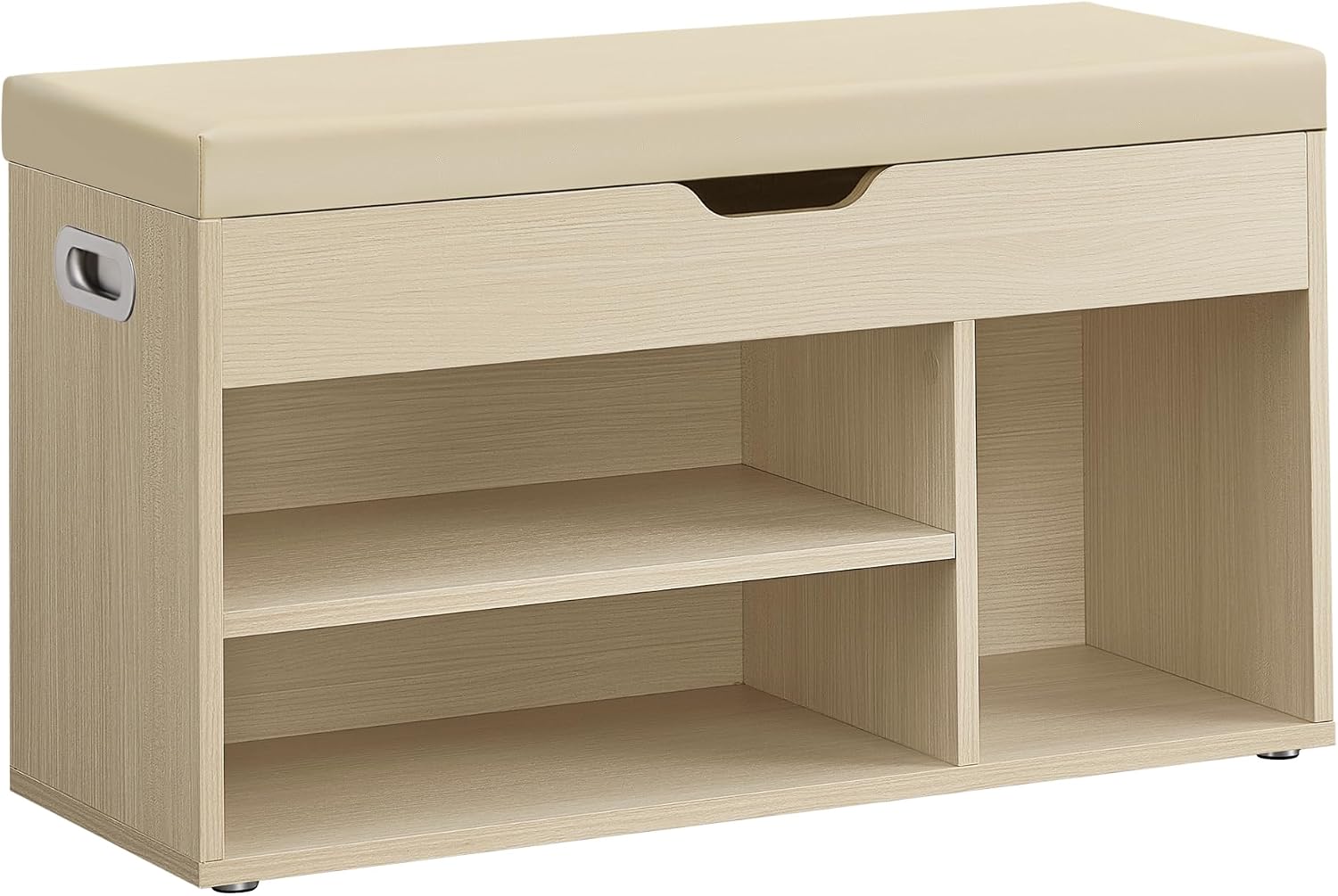 Banc à Chaussures Rembourré VASAGLE – Rangement 3 Compartiments, Style Vintage, 80 cm