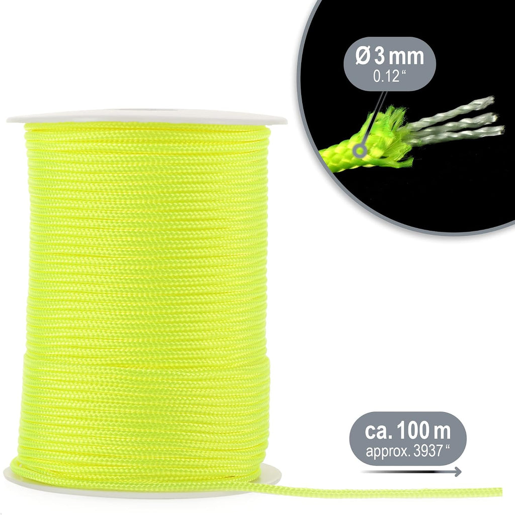 COM-FOUR® Paracord touw Ø 4 mm, 25 m - 7-voudig touw voor boten, camping, outdoor - nylon touw met een draagvermogen van 250 kg - tenttouw, scheerlijn, universeel touw