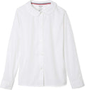 French Toast Claudine kraag geweven blouse met lange mouwen voor meisjes, wit, 12