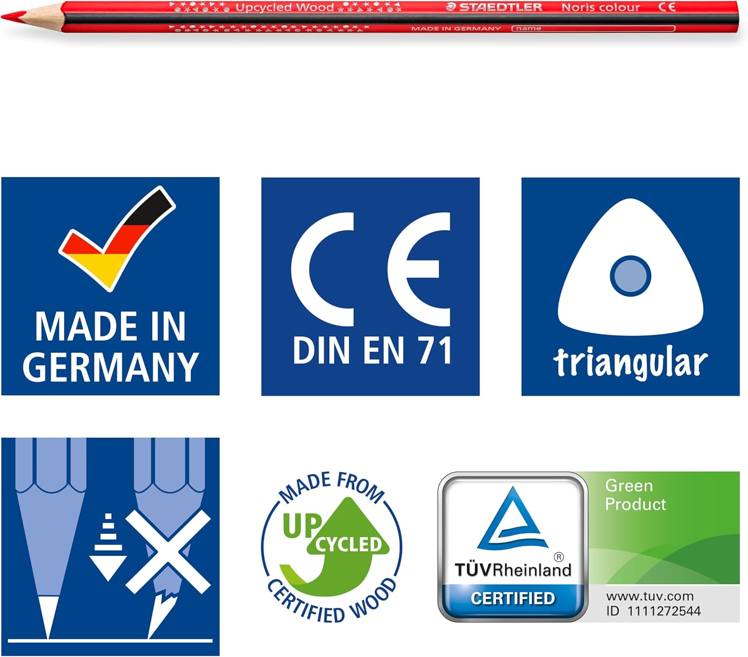 STAEDTLER - Noris colour 185 - Cardboard case of 24 assorted coloured pencils in upcycled wood - 20 + 4 free - 185 C24P