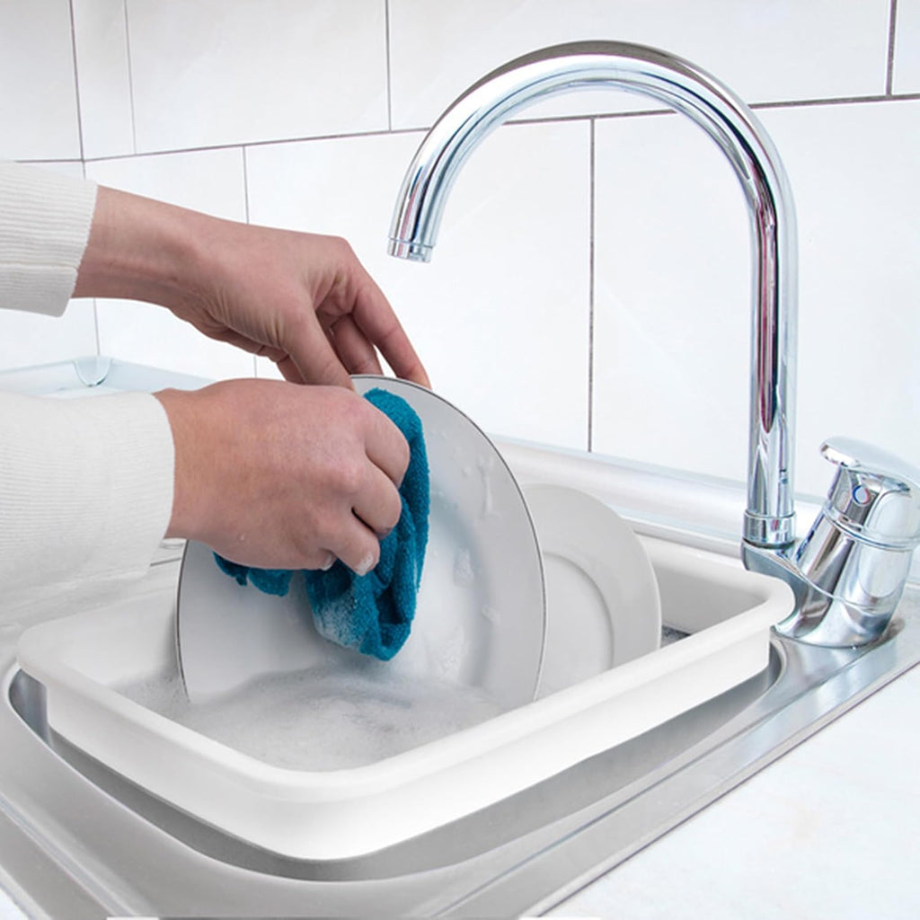 Beldray LA030191GRY Opvouwbare kom – intrekbare kom van kunststof, afwasbak, draagbaar, groenten wassen, servies, rechthoekige kom voor huishouden en keuken, camping, caravans