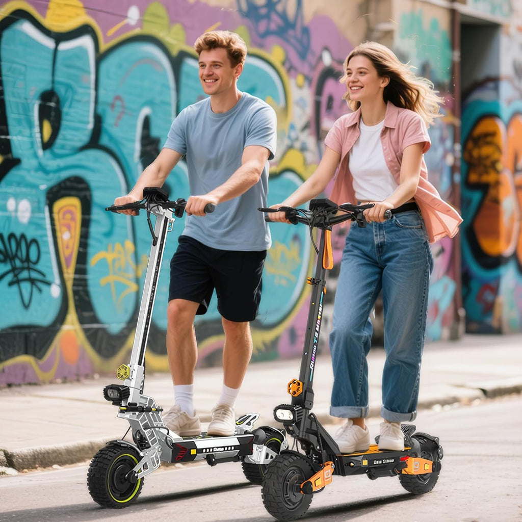 Elektrische step, RT6/T2 Max/ M5 Pro/T2 Master/T3 Max, motor 800 W/1000 W/1200 W/2400 W/3000 W, bereik 55/65/75/85 km, all-terrain banden, 3 snelheidsmodi, intelligent display